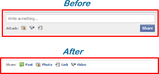 facebook sharing before and after