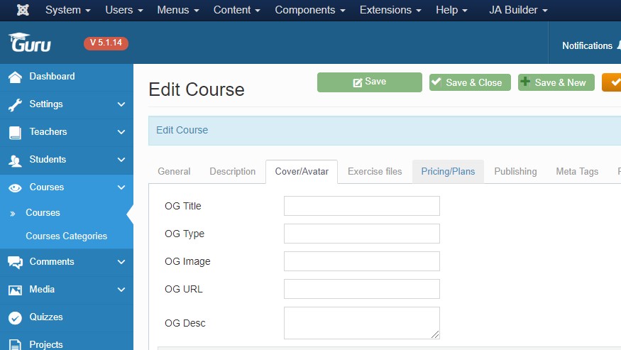 guru 5.1.14 update for course open graph tags