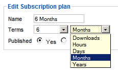 Editing a subscription plan