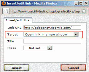 Choose to open the link in a new window, if you're linking outside your site