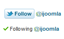 Joomla twitter follow button